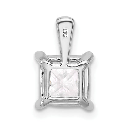 14k White Gold 2 1/2 Ct. Certified Lab Grown Diamond VS/SI+ G+ Princess Four Prong Pendant
