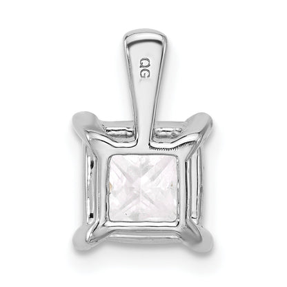 14K White Gold 2 1/2 Carat Certified Lab Grown Diamond Vs+ F+ Princess Complete Four Prong Pendant