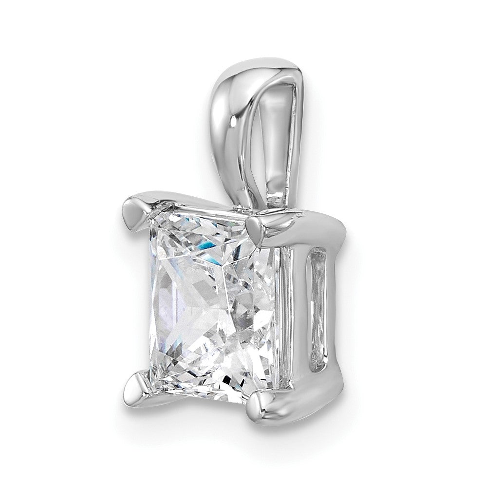 14k White Gold 2 1/2 Ct. Certified Lab Grown Diamond VS/SI+ G+ Princess Four Prong Pendant
