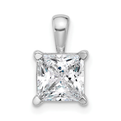 14k White Gold 2 1/2 Ct. Certified Lab Grown Diamond VS/SI+ G+ Princess Four Prong Pendant