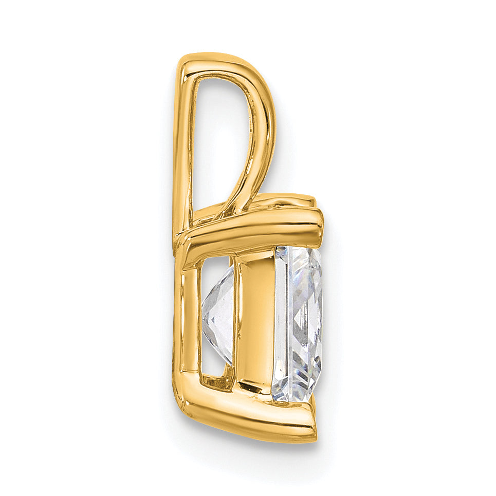 14k Yellow Gold 14k 2 1/2 carat Lab Grown Diamond VS+ F+ Princess Complete Four Prong Pendant