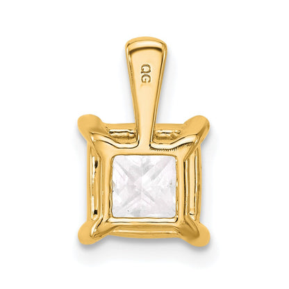 14k Yellow Gold 2 1/2 Ct. Lab Grown Diamond VS/SI+ G+ Princess Four Prong Pendant