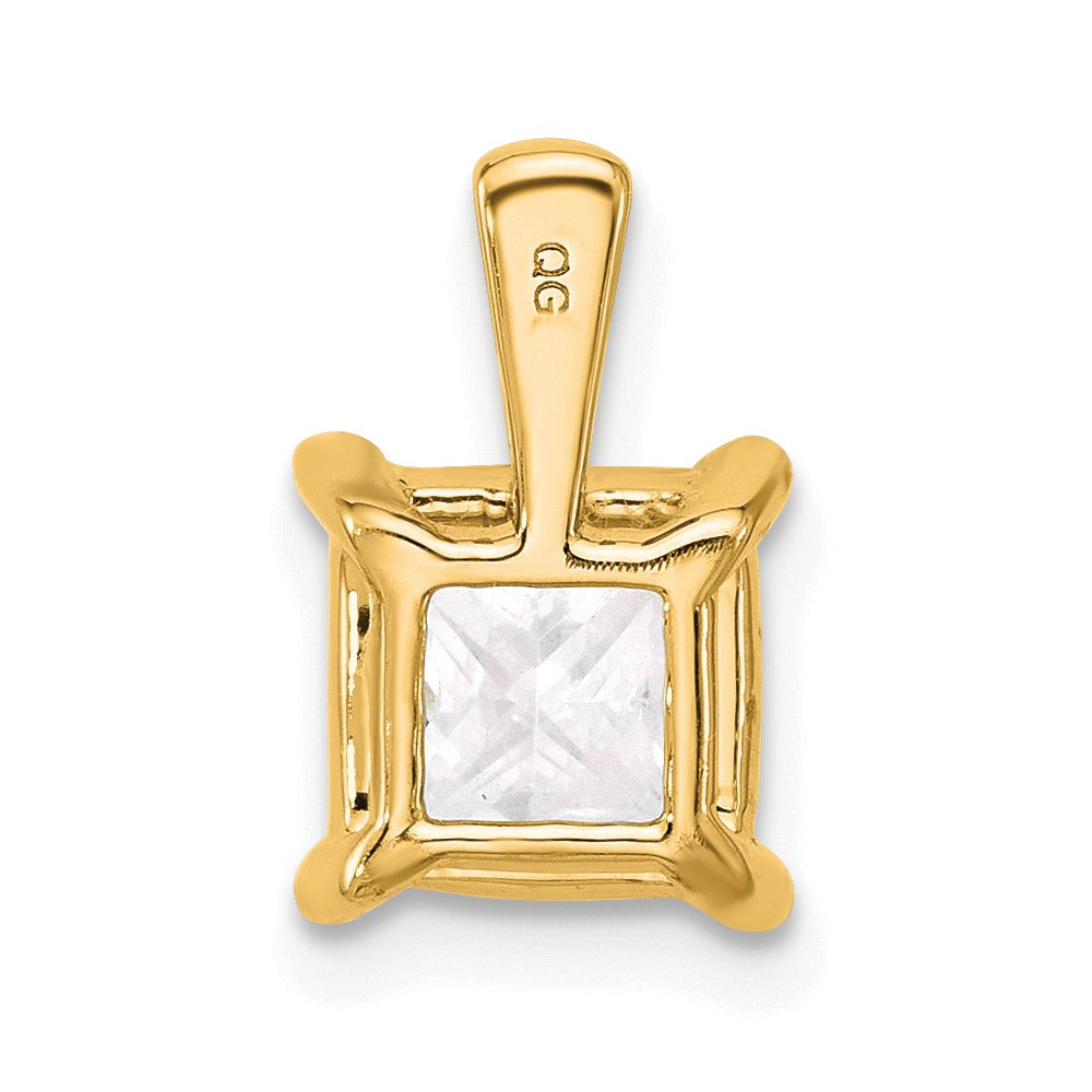 14k Yellow Gold 2 1/2 Ct. Certified Lab Grown Diamond VS/SI+ G+ Princess Four Prong Pendant