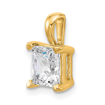 14k Yellow Gold 2 1/2 Ct. Lab Grown Diamond VS/SI+ G+ Princess Complete Four Prong Pendant