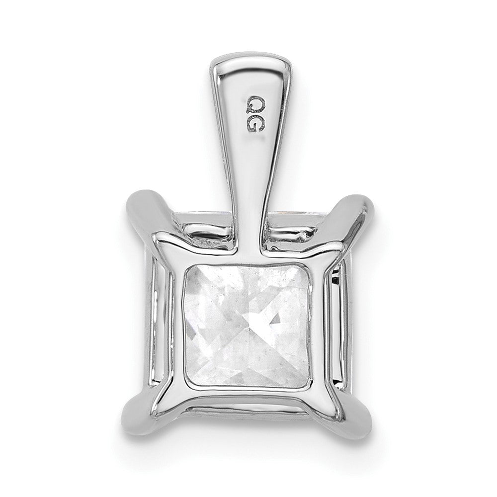 14k White Gold 3 Ct. Certified Lab Grown Diamond VS/SI+ G+ Princess Four Prong Pendant