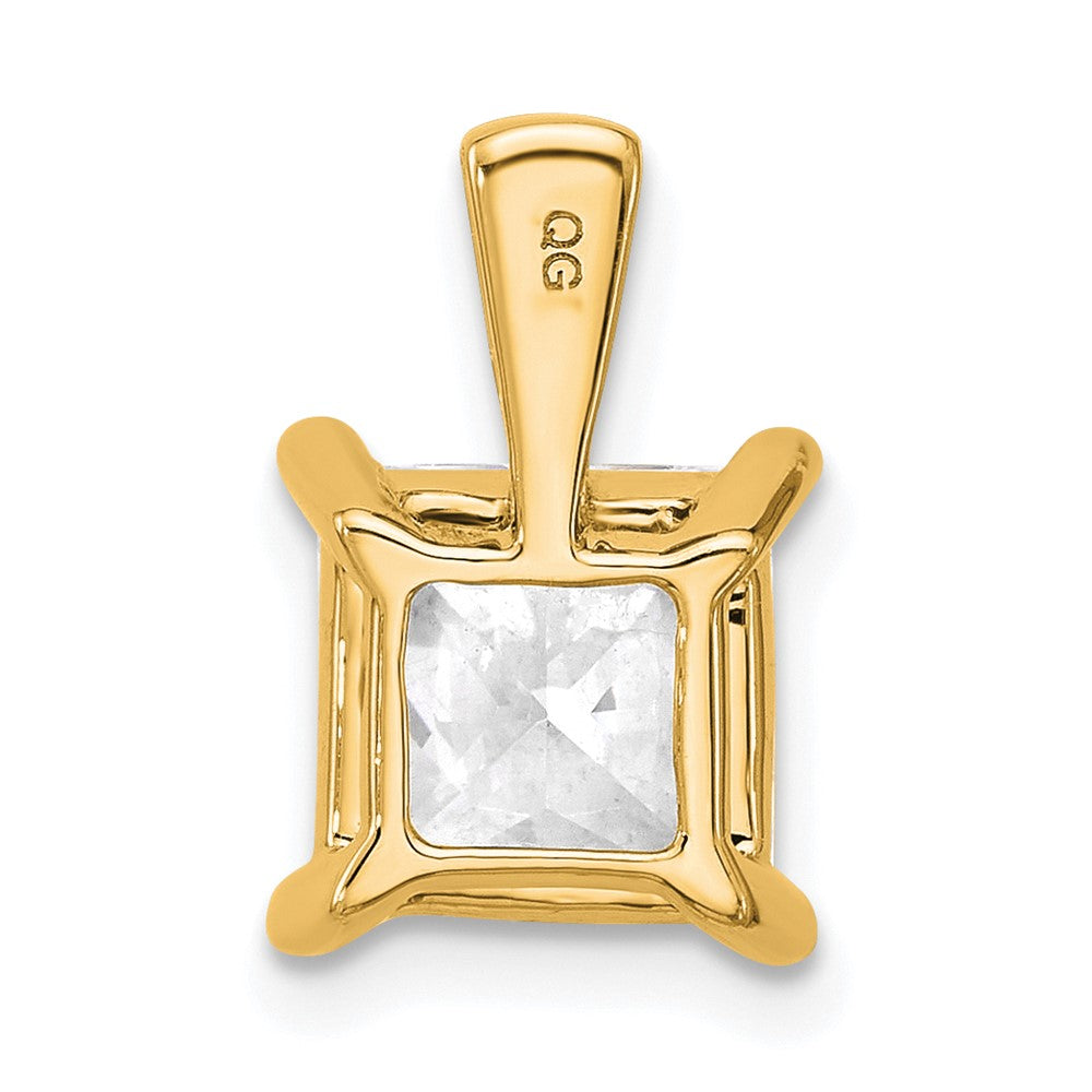 14k Yellow Gold 3 Ct. Lab Grown Diamond VS/SI+ G+ Princess Four Prong Pendant