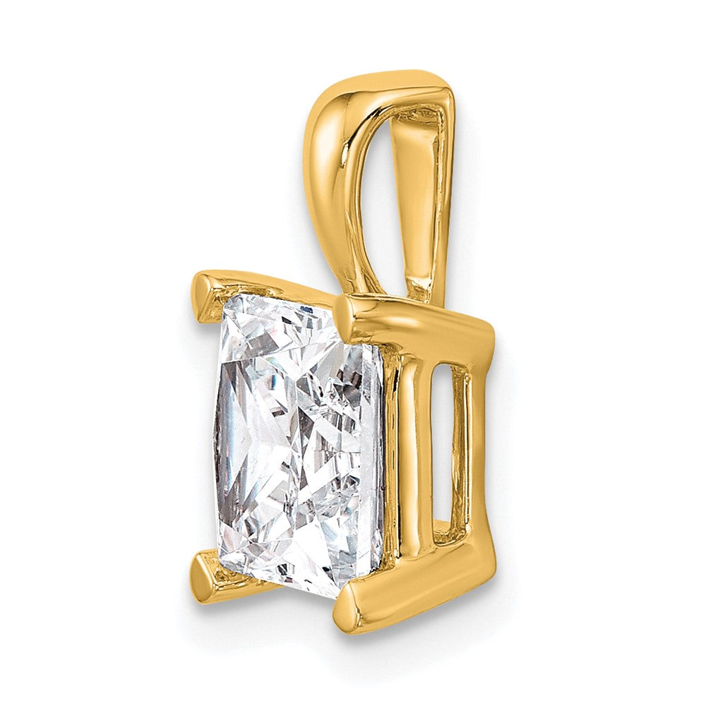 14k Yellow Gold 3 Ct. Certified Lab Grown Diamond VS/SI+ G+ Princess Four Prong Pendant