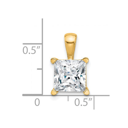 14k Yellow Gold 3 Ct. Lab Grown Diamond VS/SI+ G+ Princess Four Prong Pendant