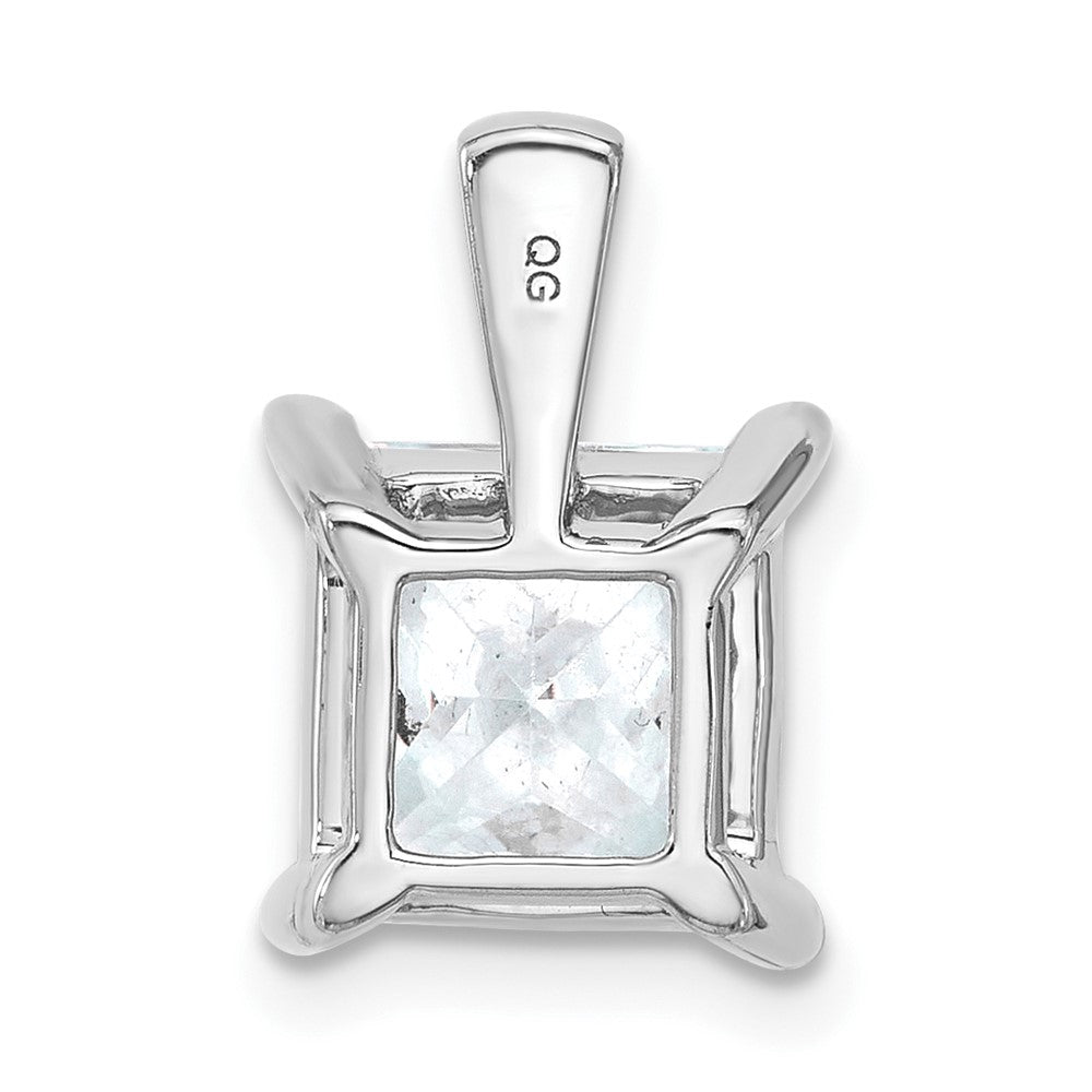 14k White Gold 4 Ct. Certified Lab Grown Diamond VS/SI+ G+ Princess Four Prong Pendant