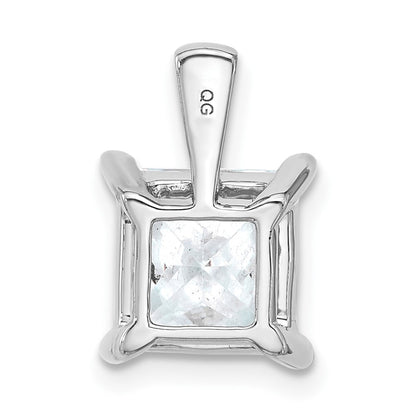 14k White Gold 4 Ct. Certified Lab Grown Diamond VS/SI+ G+ Princess Four Prong Pendant