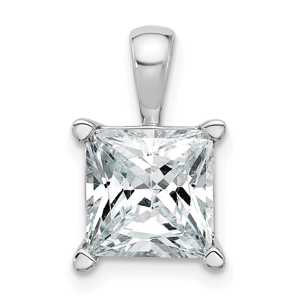 14k White Gold 4 Ct. Certified Lab Grown Diamond VS/SI+ G+ Princess Four Prong Pendant