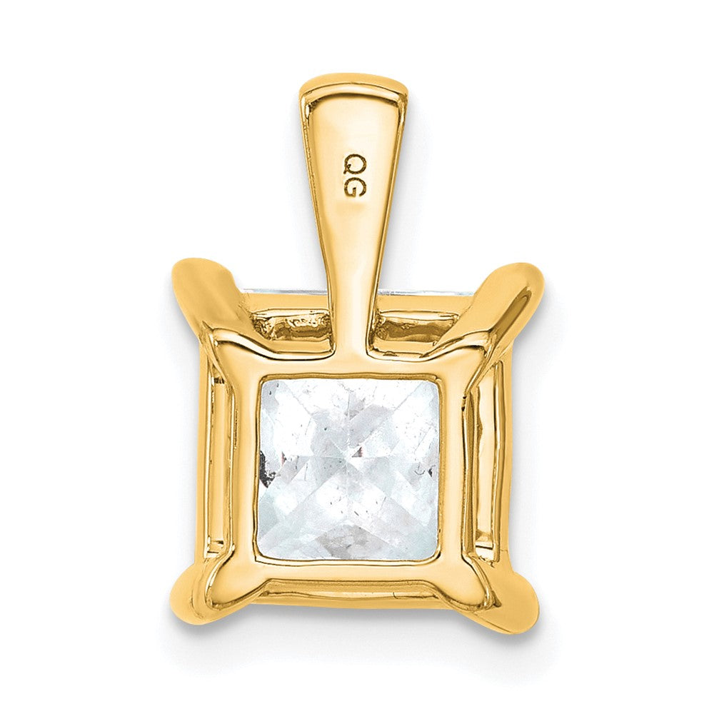 14k Yellow Gold 4 Ct. Lab Grown Diamond VS/SI+ G+ Princess Four Prong Pendant
