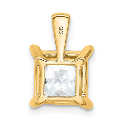 14k Yellow Gold 4 Ct. Lab Grown Diamond VS/SI+ G+ Princess Four Prong Pendant