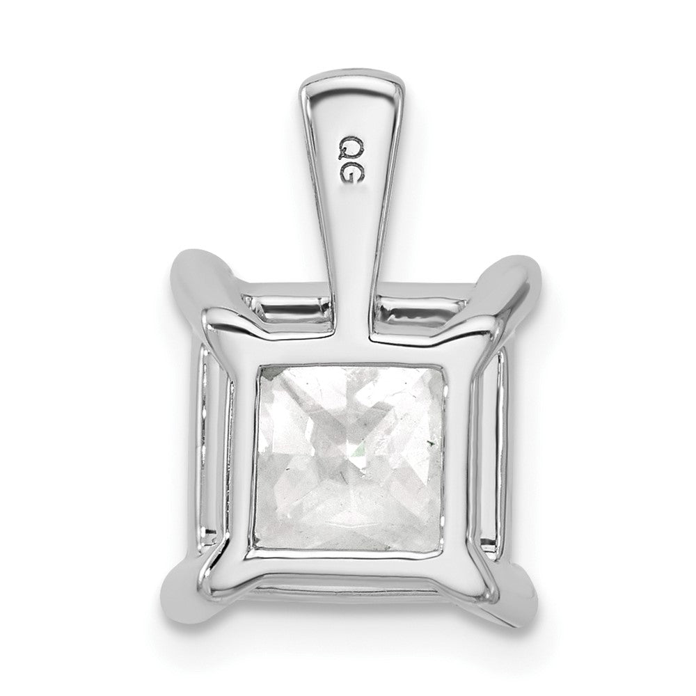 14k White Gold 5 Ct. Certified Lab Grown Diamond VS/SI+ G+ Princess Four Prong Pendant