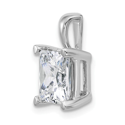 14k White Gold 5 Ct. Certified Lab Grown Diamond VS/SI+ G+ Princess Four Prong Pendant