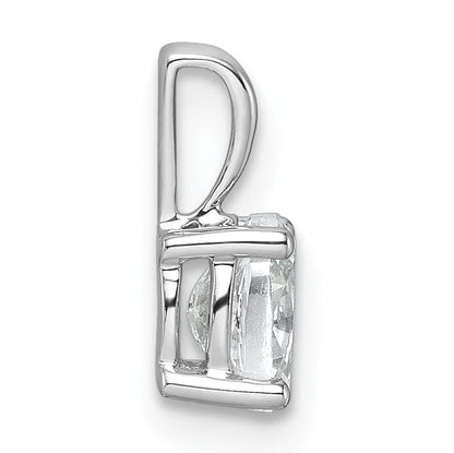 14K White Gold 1/2 Carat Certified Lab Grown Diamond Vs+ F+ Oval Complete Four Prong Pendant