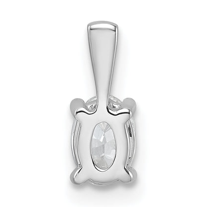 14k White Gold 1/2 Ct. Certified Lab Grown Diamond VS/SI+ G+ Oval Four Prong Pendant
