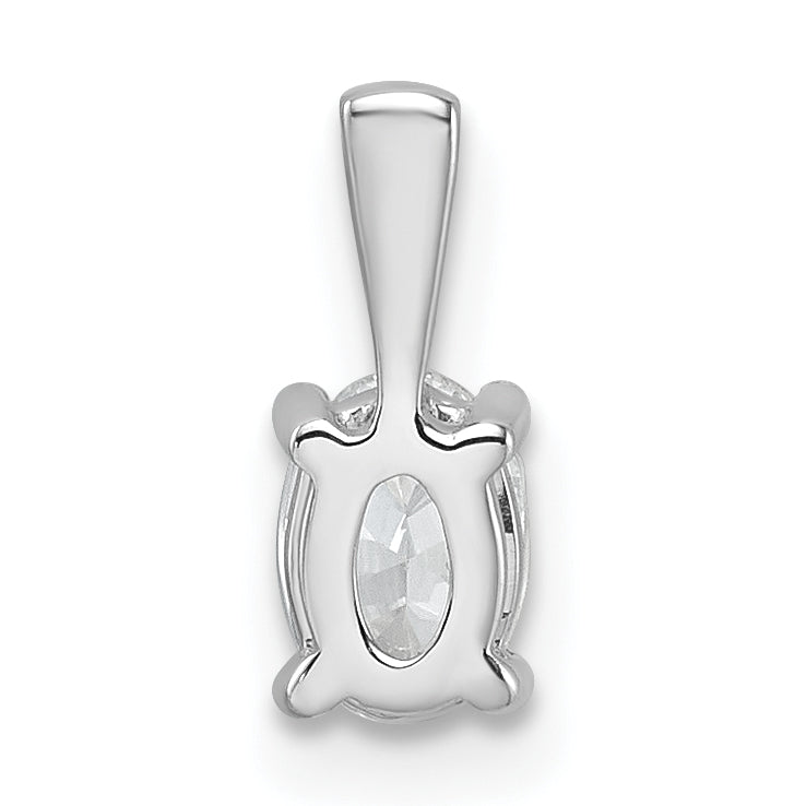 14K White Gold 1/2 Carat Certified Lab Grown Diamond Vs+ F+ Oval Complete Four Prong Pendant