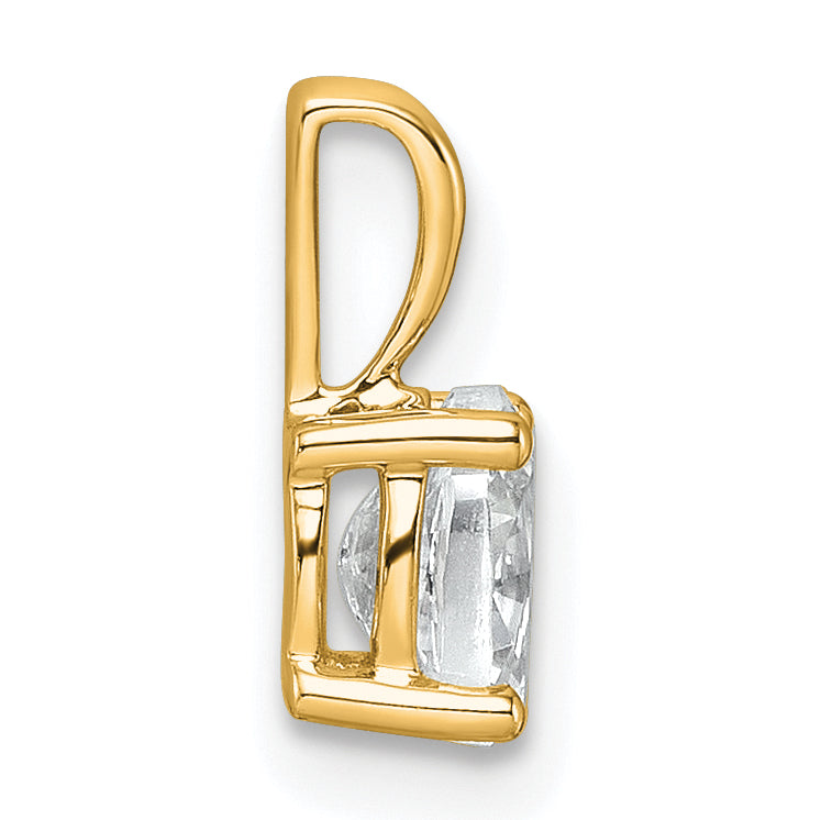 14k Yellow Gold 14k 1/2 carat Lab Grown Diamond VS+ F+ Oval Complete Four Prong Pendant