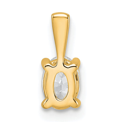 14k Yellow Gold 1/2 Ct. Certified Lab Grown Diamond VS/SI+ G+ Oval Four Prong Pendant