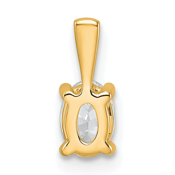 14k Yellow Gold 14k 1/2 carat Lab Grown Diamond VS+ F+ Oval Complete Four Prong Pendant