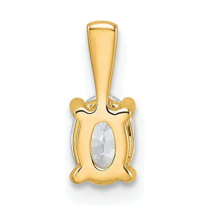 14k Yellow Gold 14k 1/2 carat Lab Grown Diamond VS+ F+ Oval Complete Four Prong Pendant