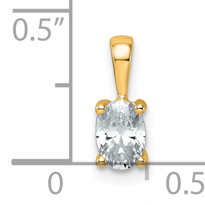 14k Yellow Gold 1/2 Ct. Lab Grown Diamond VS/SI+ G+ Oval Four Prong Pendant