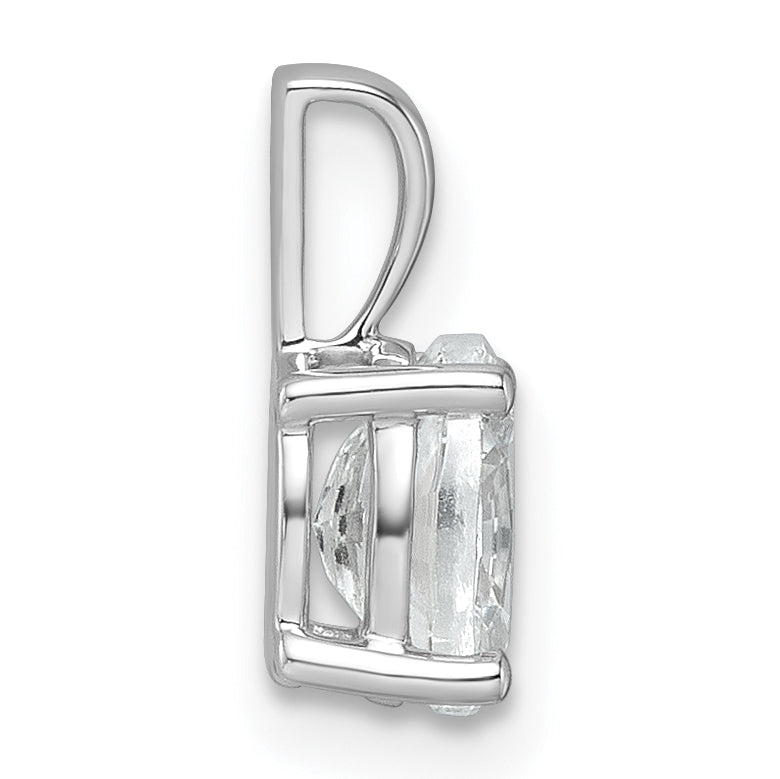 14k White Gold 3/4 Ct. Certified Lab Grown Diamond VS/SI+ G+ Oval Four Prong Pendant