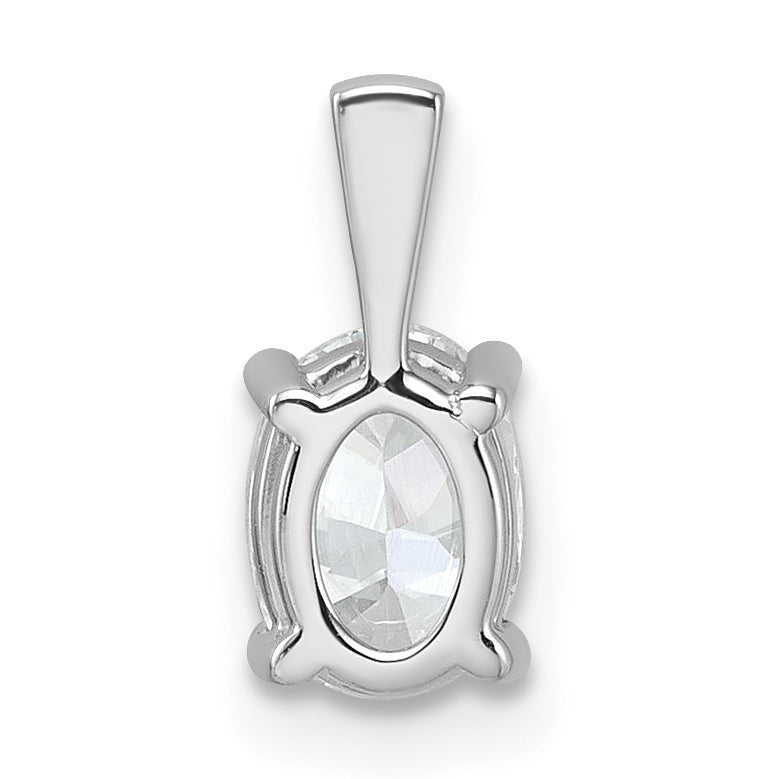 14k White Gold 3/4 Ct. Certified Lab Grown Diamond VS/SI+ G+ Oval Four Prong Pendant