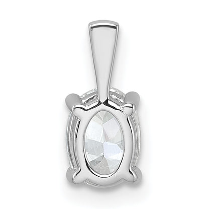 14k White Gold 3/4 Ct. Certified Lab Grown Diamond VS/SI+ G+ Oval Four Prong Pendant