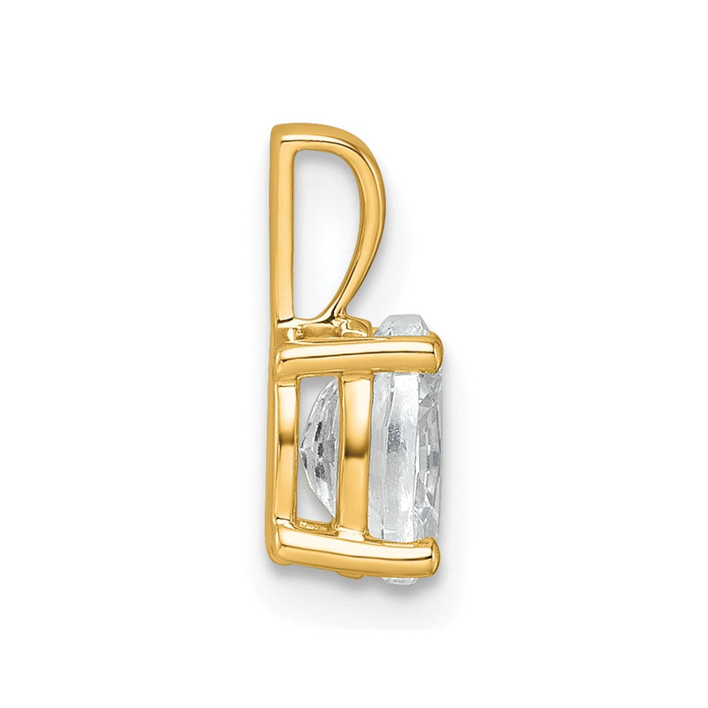14k Yellow Gold 3/4 Ct. Certified Lab Grown Diamond VS/SI+ G+ Oval Complete Four Prong Pendant