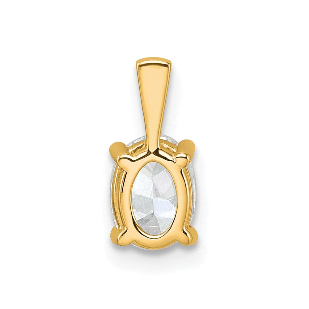 14k Yellow Gold 3/4 Ct. Certified Lab Grown Diamond VS/SI+ G+ Oval Complete Four Prong Pendant