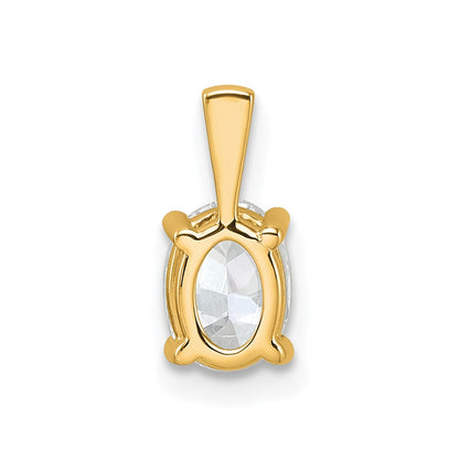 14k Yellow Gold 3/4 Ct. Certified Lab Grown Diamond VS/SI+ G+ Oval Complete Four Prong Pendant