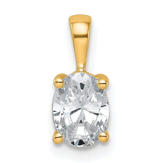 14k Yellow Gold 3/4 Ct. Certified Lab Grown Diamond VS/SI+ G+ Oval Four Prong Pendant