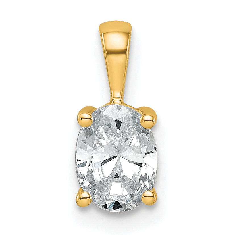 14k Yellow Gold 3/4 Ct. Lab Grown Diamond VS/SI+ G+ Oval Four Prong Pendant