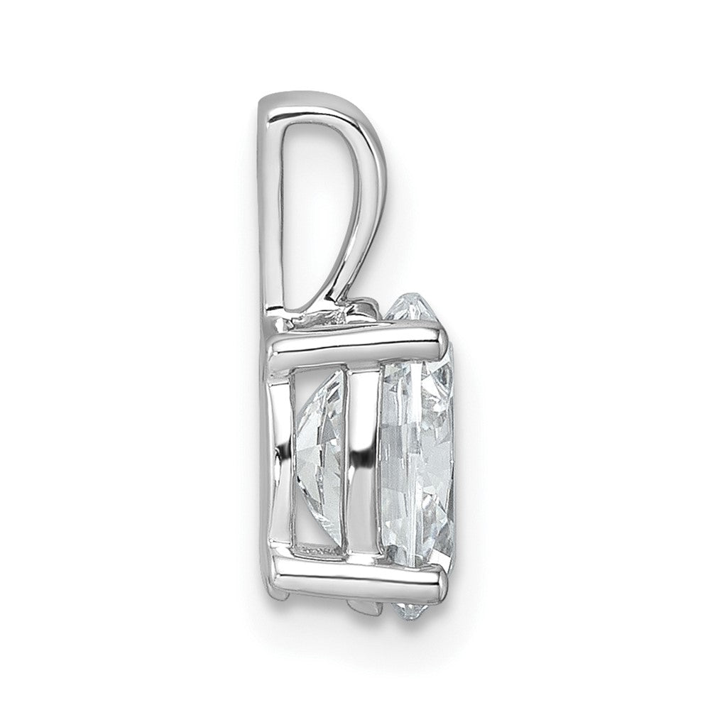 14k White Gold 1 1/2 Ct. Lab Grown Diamond VS/SI+ G+ Oval Complete Four Prong Pendant