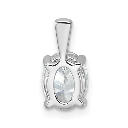 14k White Gold 1 1/2 Ct. Lab Grown Diamond VS/SI+ G+ Oval Complete Four Prong Pendant