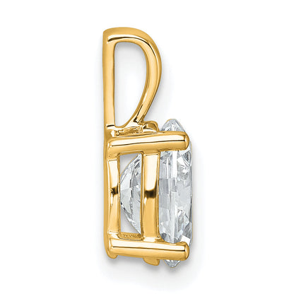14K Yellow Gold 1 1/2 Carat Certified Lab Grown Diamond Vs+ F+ Oval Complete Four Prong Pendant