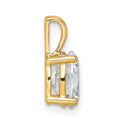 14K Yellow Gold 1 1/2 Carat Lab Grown Diamond Vs+ F+ Oval Complete Four Prong Pendant