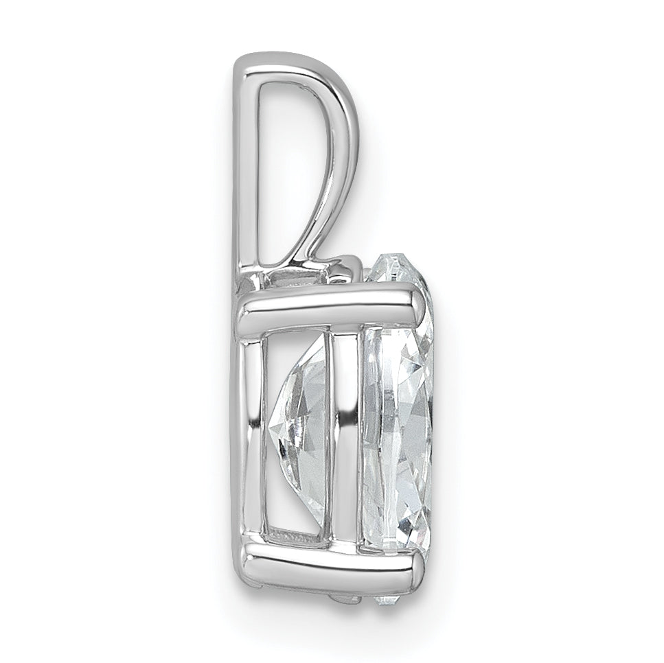 14k White Gold 14k White Gold 2 carat Lab Grown Diamond VS+ F+ Oval Complete Four Prong Pendant
