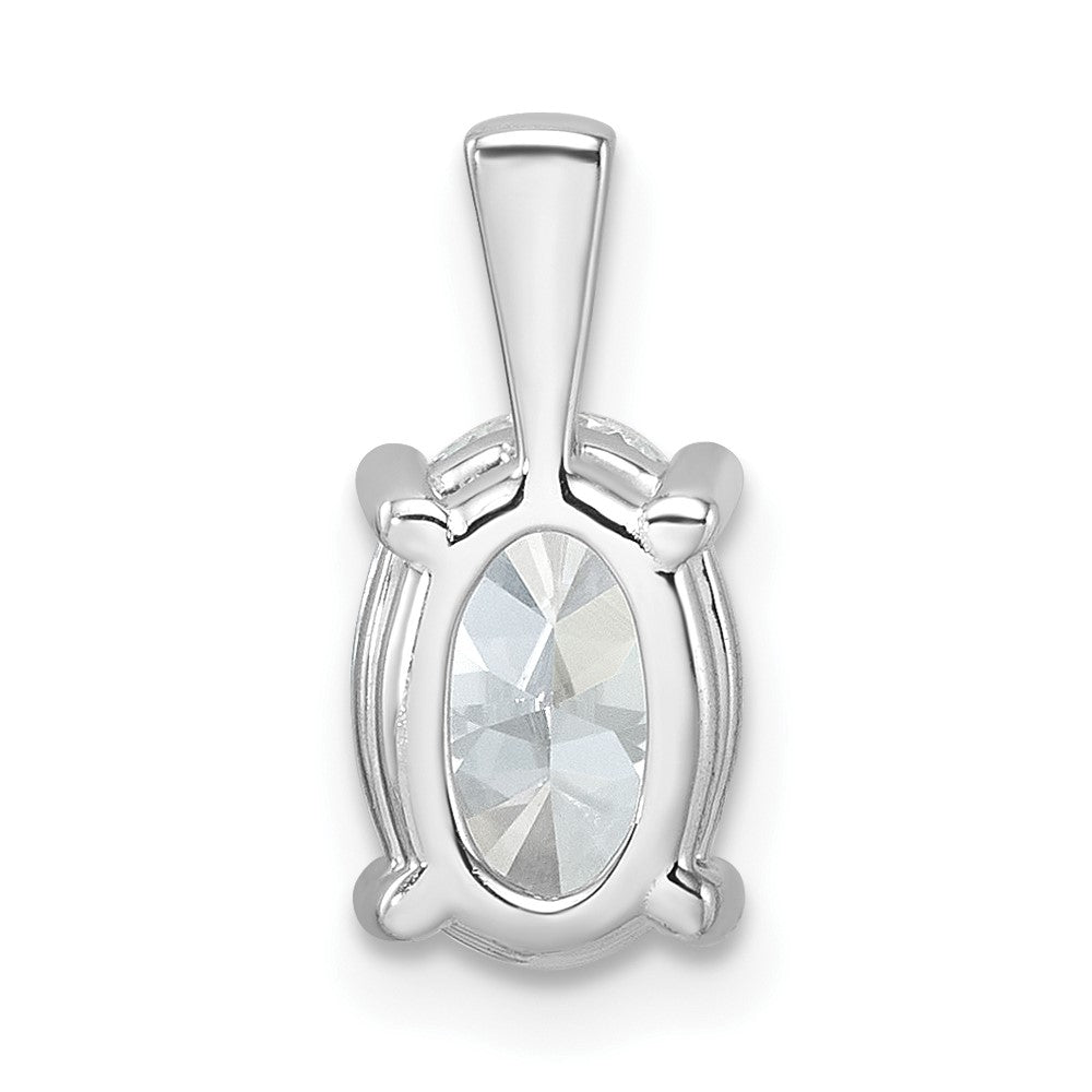 14k White Gold 2 Ct. Lab Grown Diamond VS/SI+ G+ Oval Four Prong Pendant
