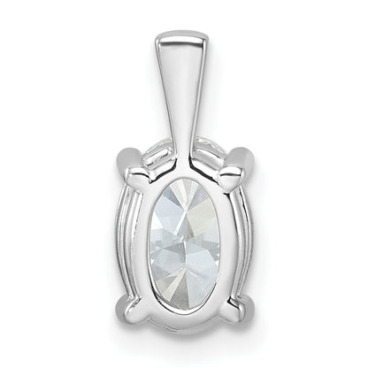14k White Gold 2 Ct. Certified Lab Grown Diamond VS/SI+ G+ Oval Four Prong Pendant