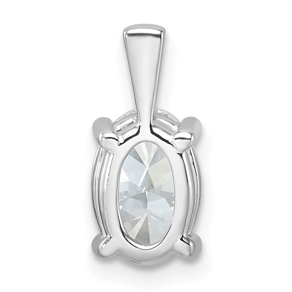 14K White Gold 2 Carat Certified Lab Grown Diamond Vs+ F+ Oval Complete Four Prong Pendant