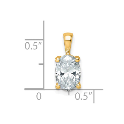 14k Yellow Gold 2 Ct. Certified Lab Grown Diamond VS/SI+ G+ Oval Four Prong Pendant