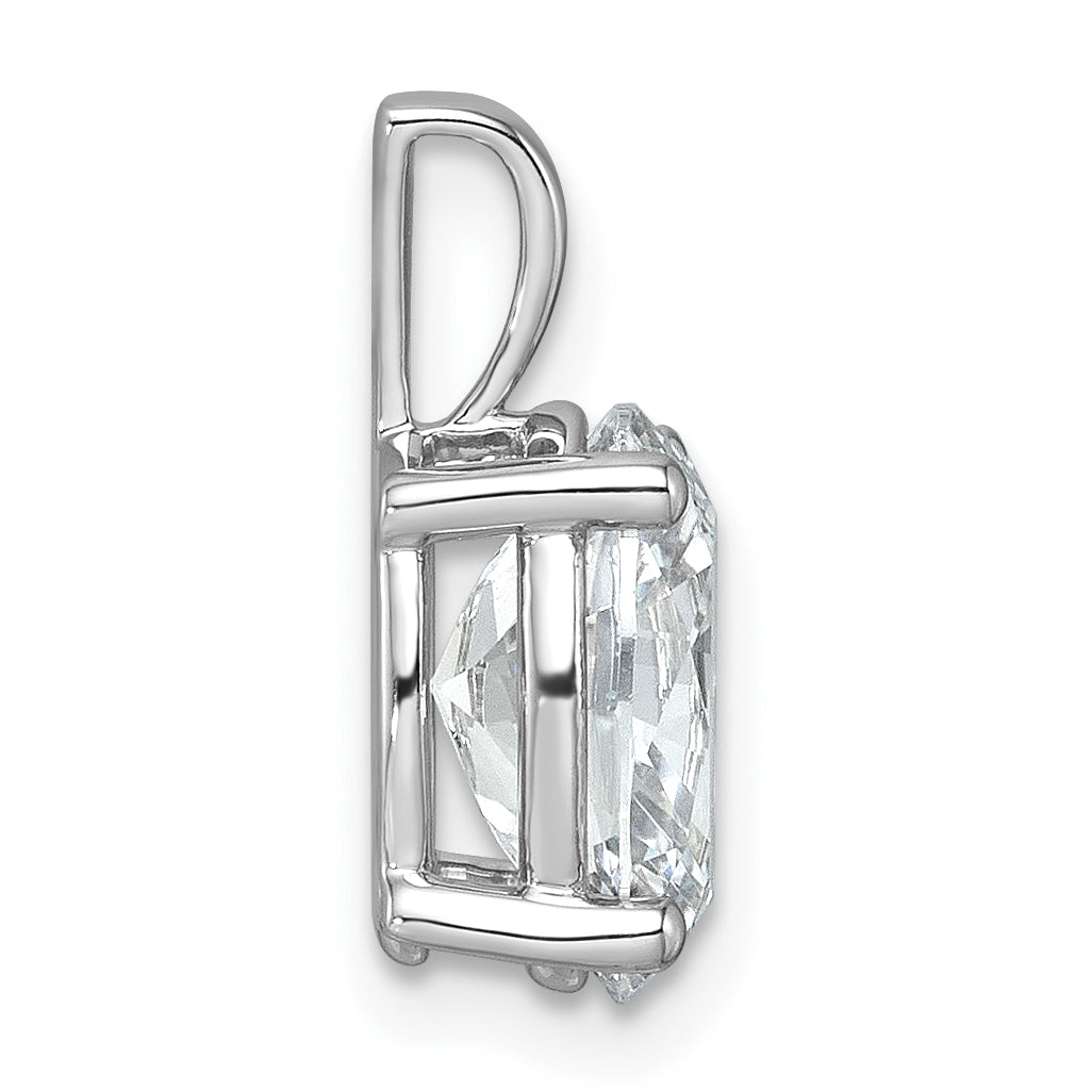 14K White Gold 2 1/2 Carat Certified Lab Grown Diamond Vs+ F+ Oval Complete Four Prong Pendant