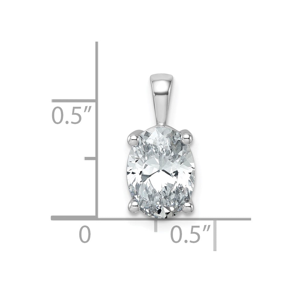 14k White Gold 2 1/2 Ct. Certified Lab Grown Diamond VS/SI+ G+ Oval Four Prong Pendant