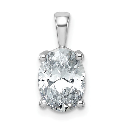 14k White Gold 2 1/2 Ct. Lab Grown Diamond VS/SI+ G+ Oval Four Prong Pendant