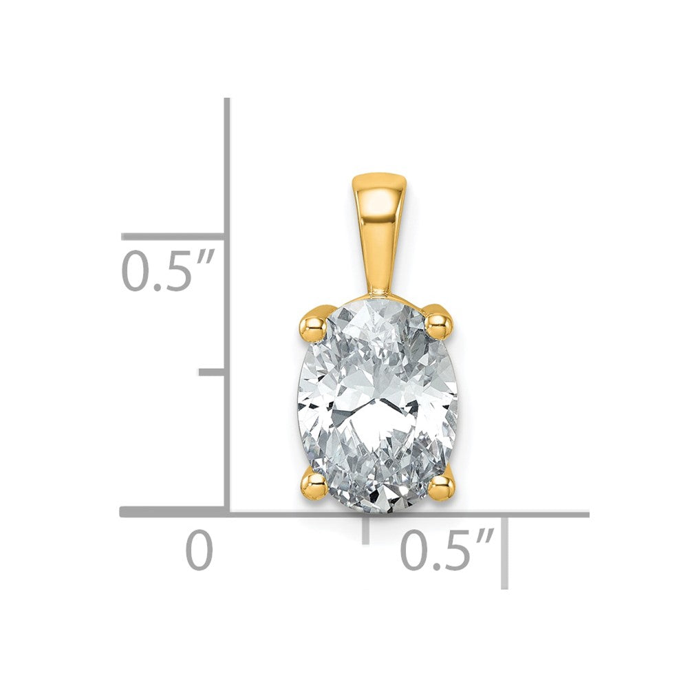 14k Yellow Gold 2 1/2 Ct. Lab Grown Diamond VS/SI+ G+ Oval Complete Four Prong Pendant