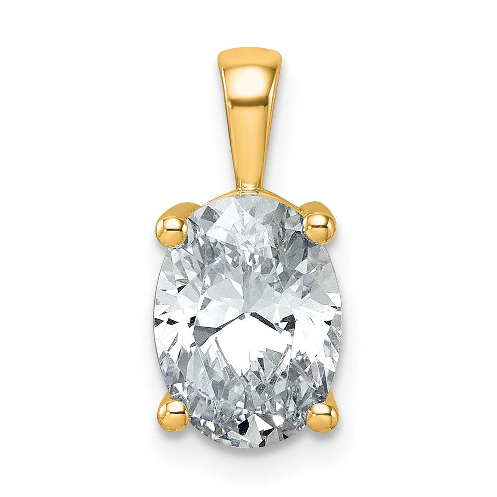 14k Yellow Gold 2 1/2 Ct. Certified Lab Grown Diamond VS/SI+ G+ Oval Four Prong Pendant