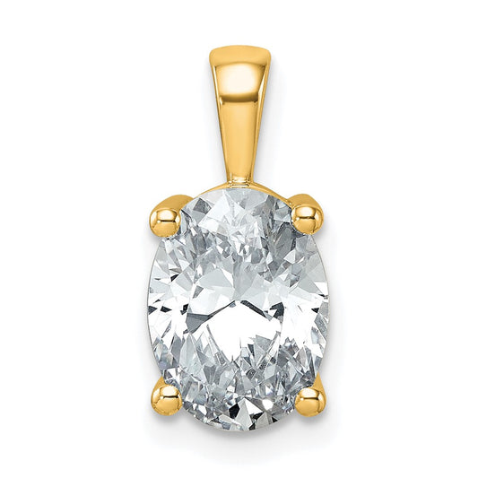 14k Yellow Gold 2 1/2 Ct. Certified Lab Grown Diamond VS/SI+ G+ Oval Four Prong Pendant